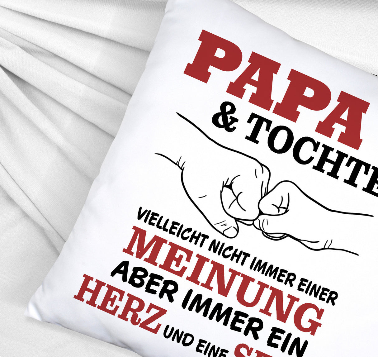 Papa & Tochter Kissen in lila mit Spruch Ein Herz und eine Seele