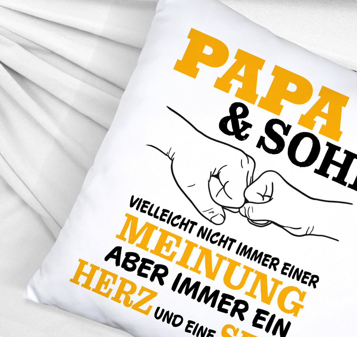Papa & Sohn Kissen mit Spruch Ein Herz und eine Seele