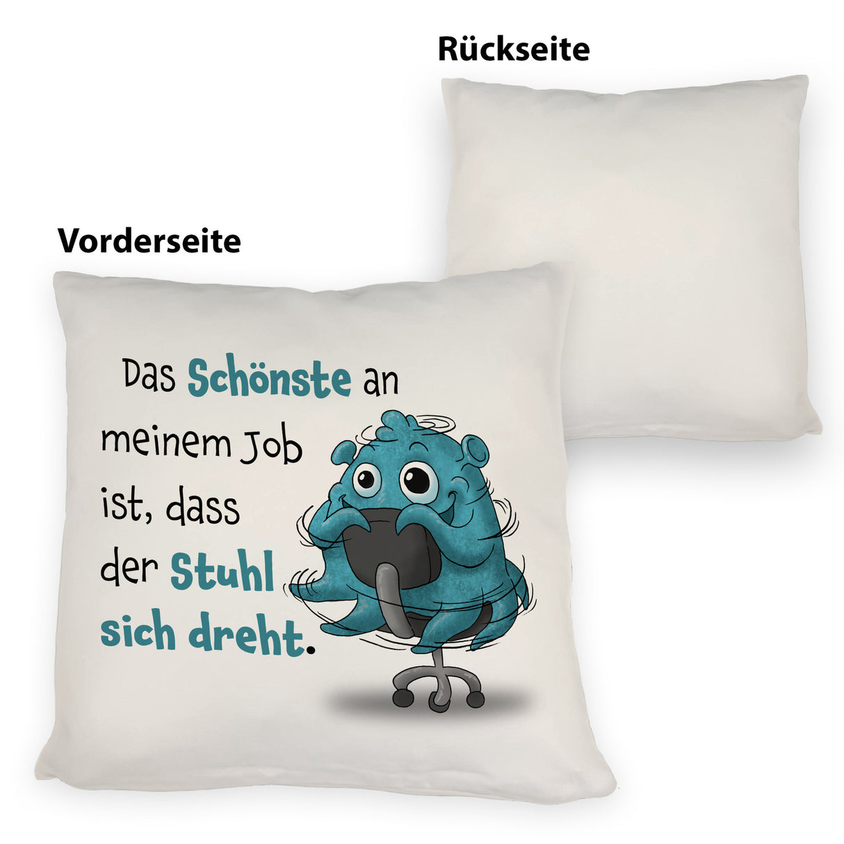Freches Monster Kissen mit lustigem Spruch