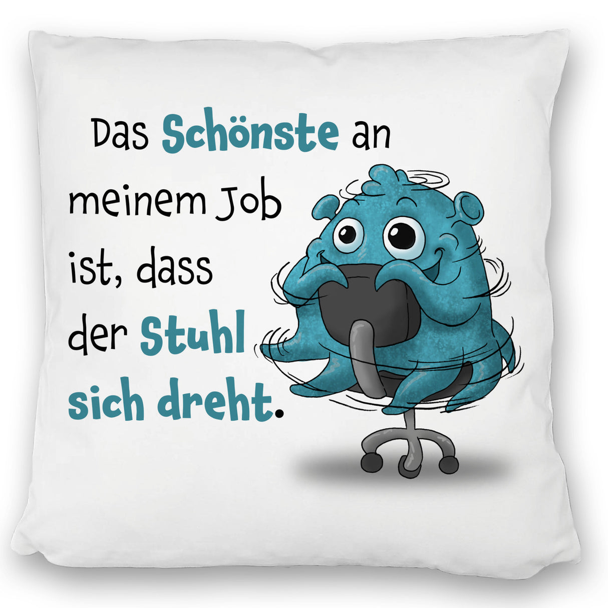 Freches Monster Kissen mit lustigem Spruch