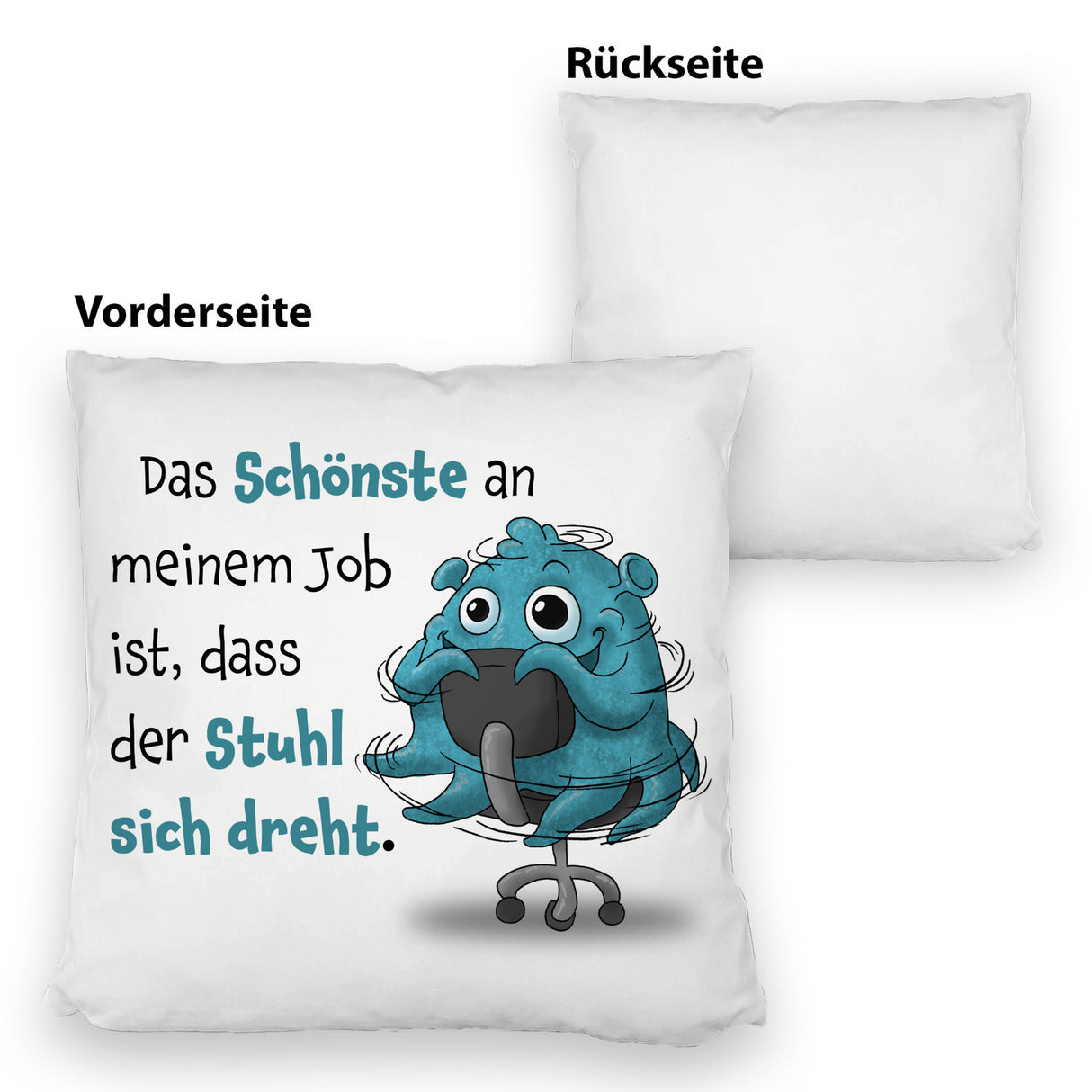 Freches Monster Kissen mit lustigem Spruch