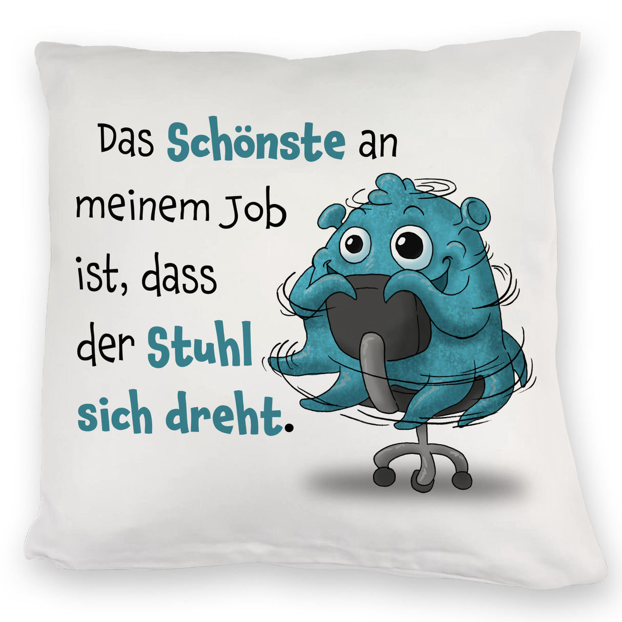 Freches Monster Kissen mit lustigem Spruch
