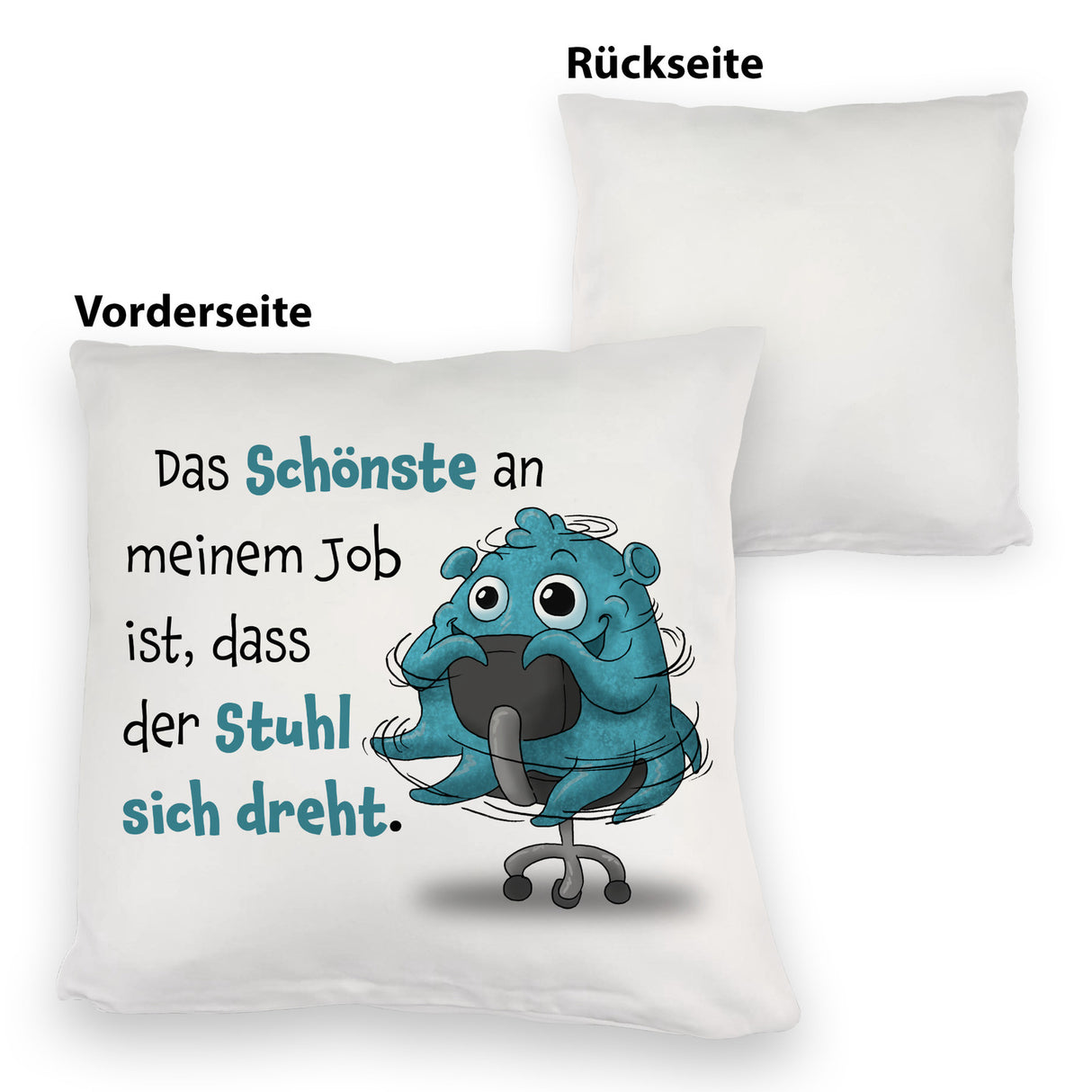 Freches Monster Kissen mit lustigem Spruch