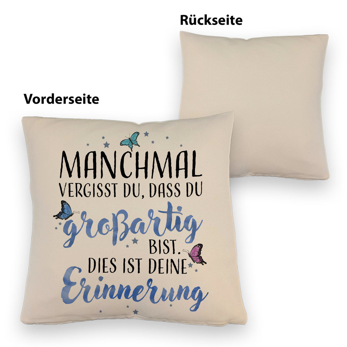 Du bist großartig Kissen mit liebevollem Spruch