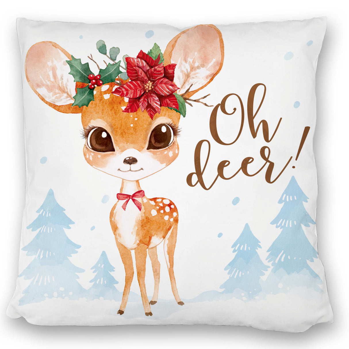Oh deer Rehkitz Kissen im Aquarell-Stil