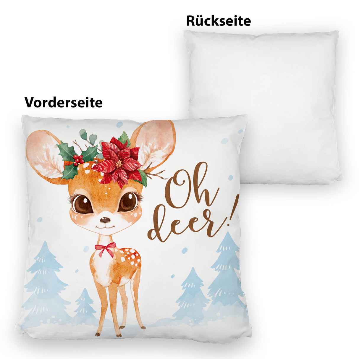 Oh deer Rehkitz Kissen im Aquarell-Stil
