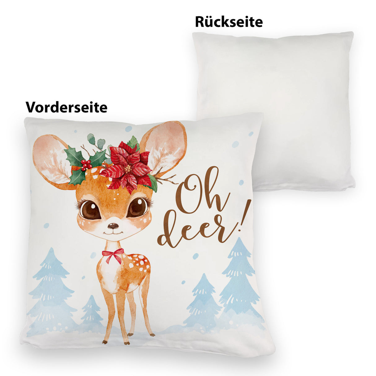 Oh deer Rehkitz Kissen im Aquarell-Stil