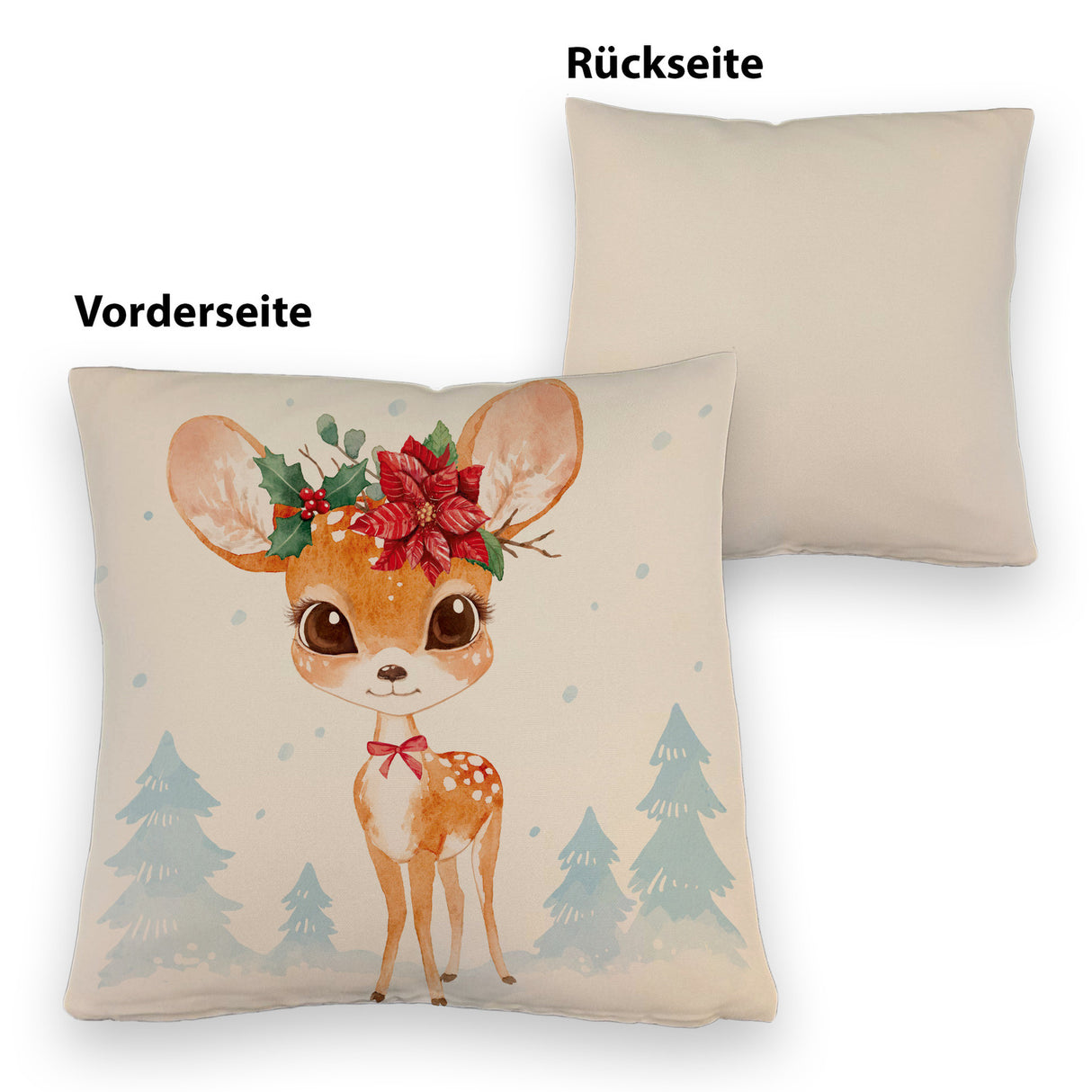Oh deer Rehkitz Kissen im Aquarell-Stil
