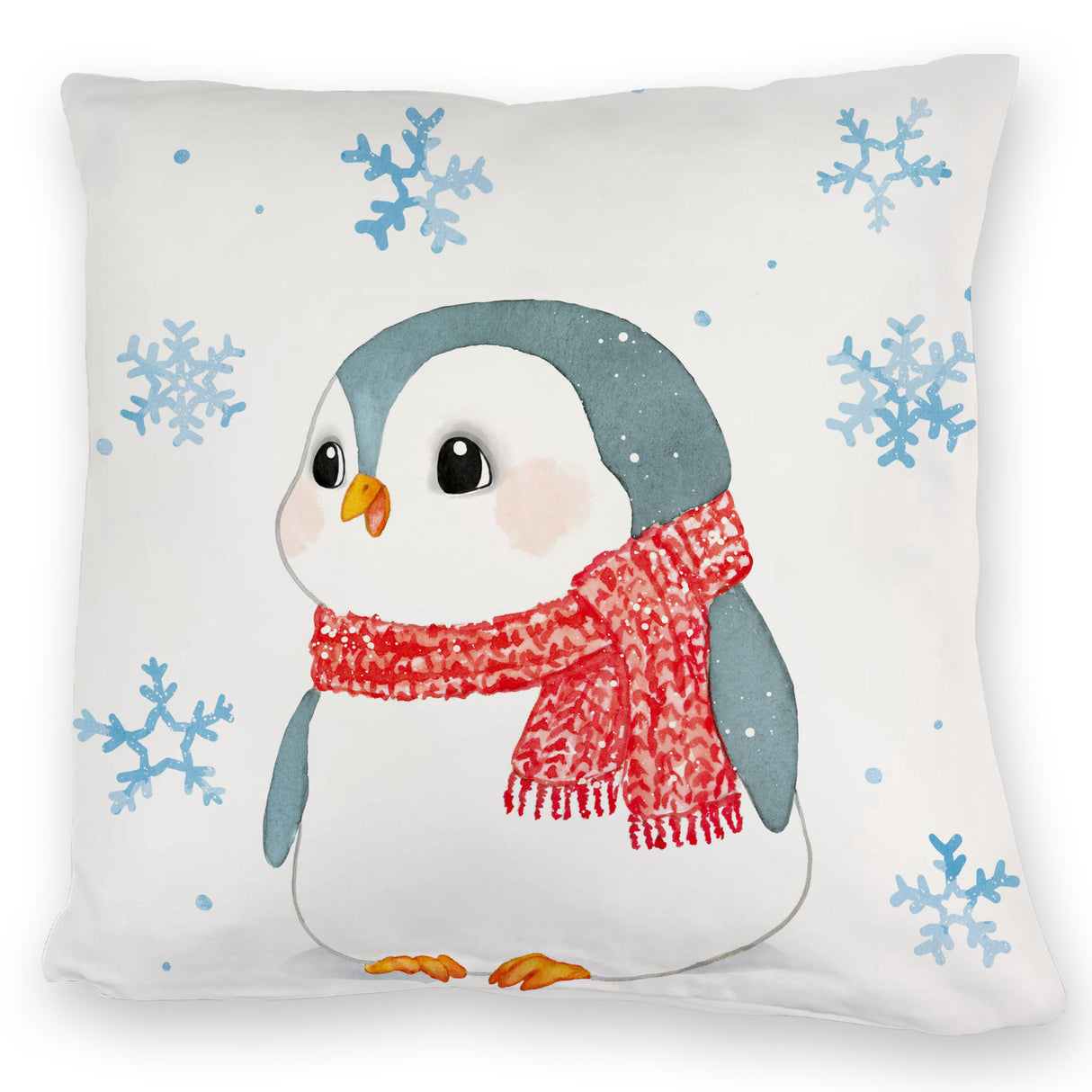 Pinguin mit roter Mütze Kissen