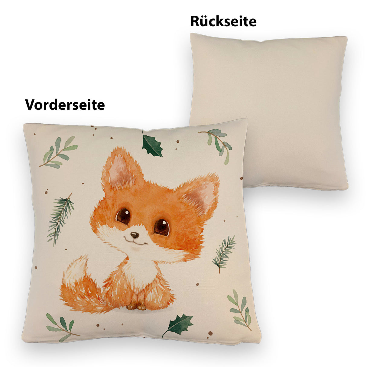 Baby Fuchs im Aquarell-Stil Kissen