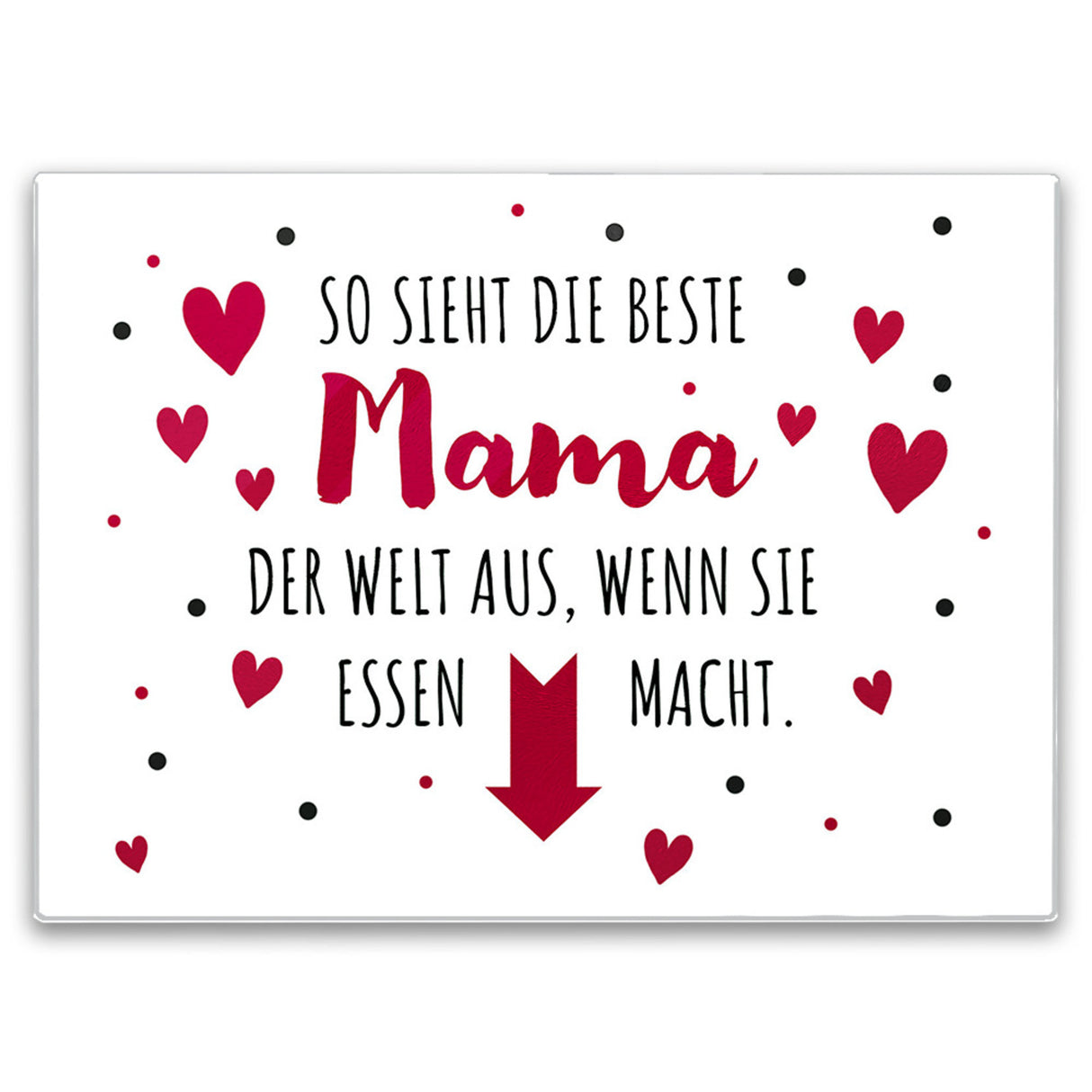 Beste Mama der Welt Schneidebrett aus Glas So sieht sie aus wenn sie Essen macht