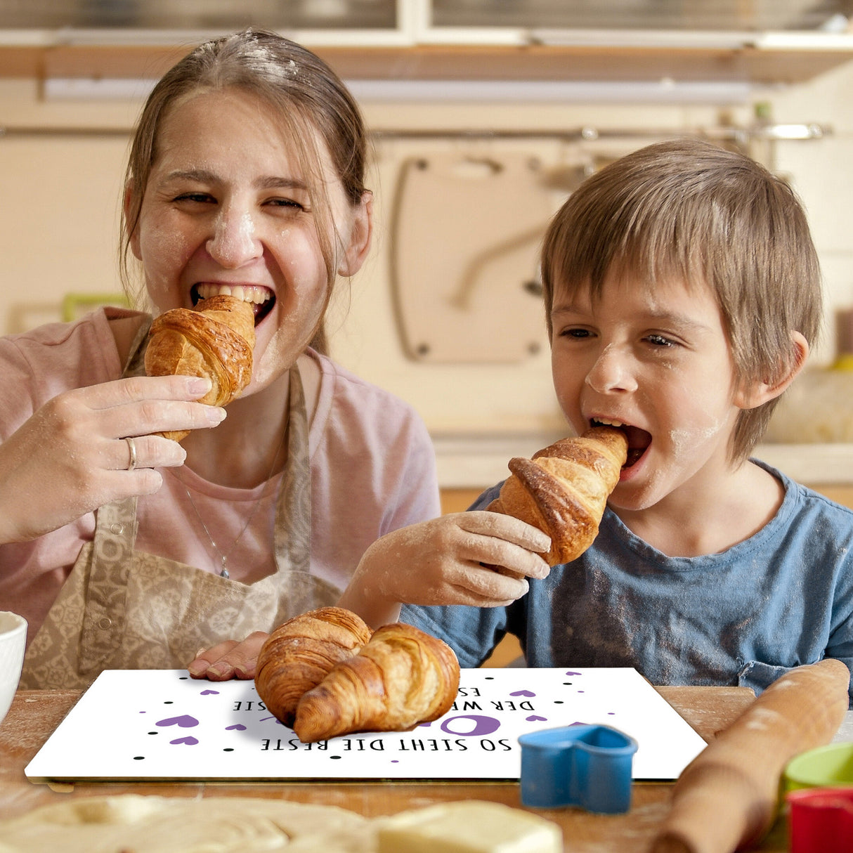 Beste Mama der Welt Schneidebrett aus Glas So sieht sie aus wenn sie Essen macht