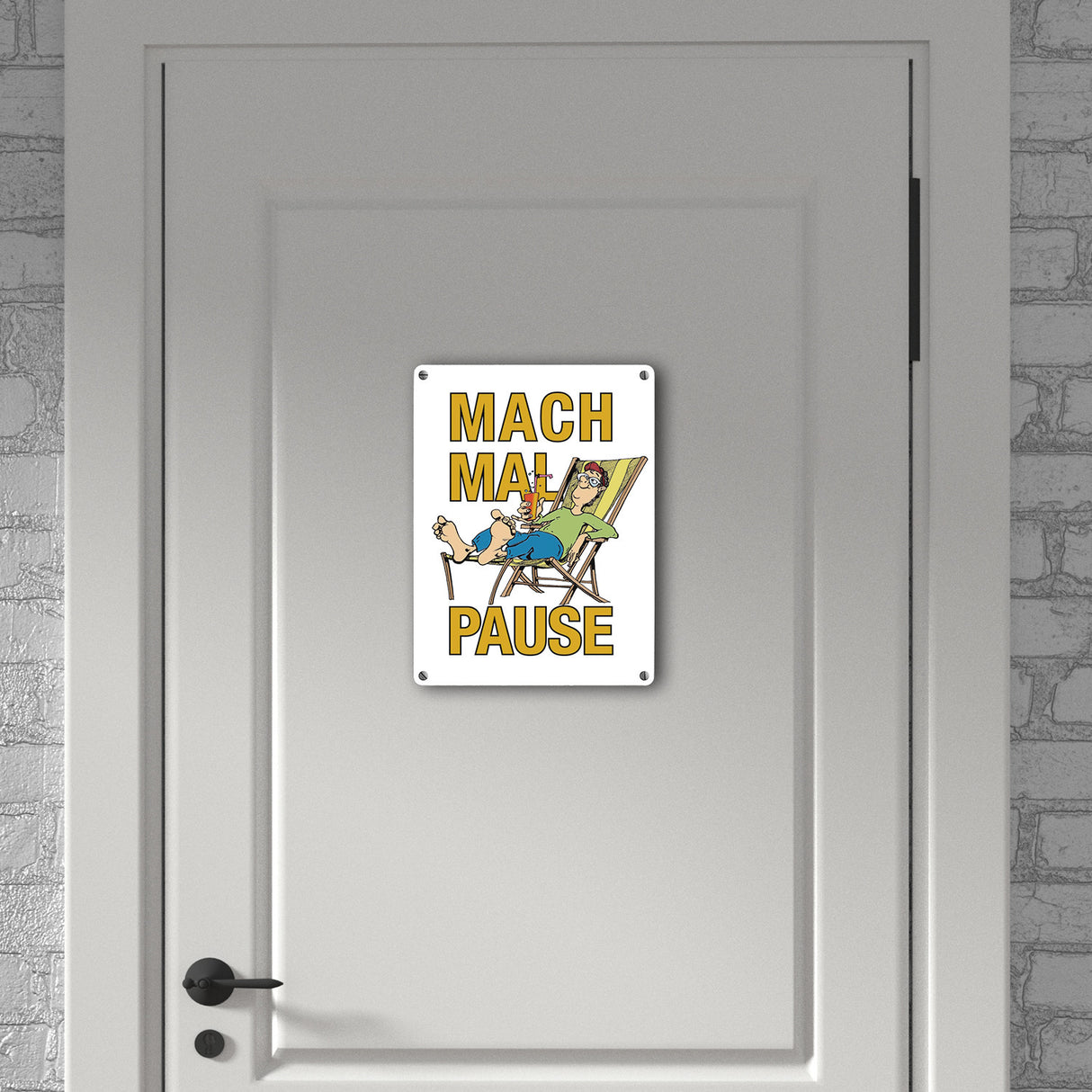 Mach mal Pause Metallschild in 15x20 cm mit Spruch