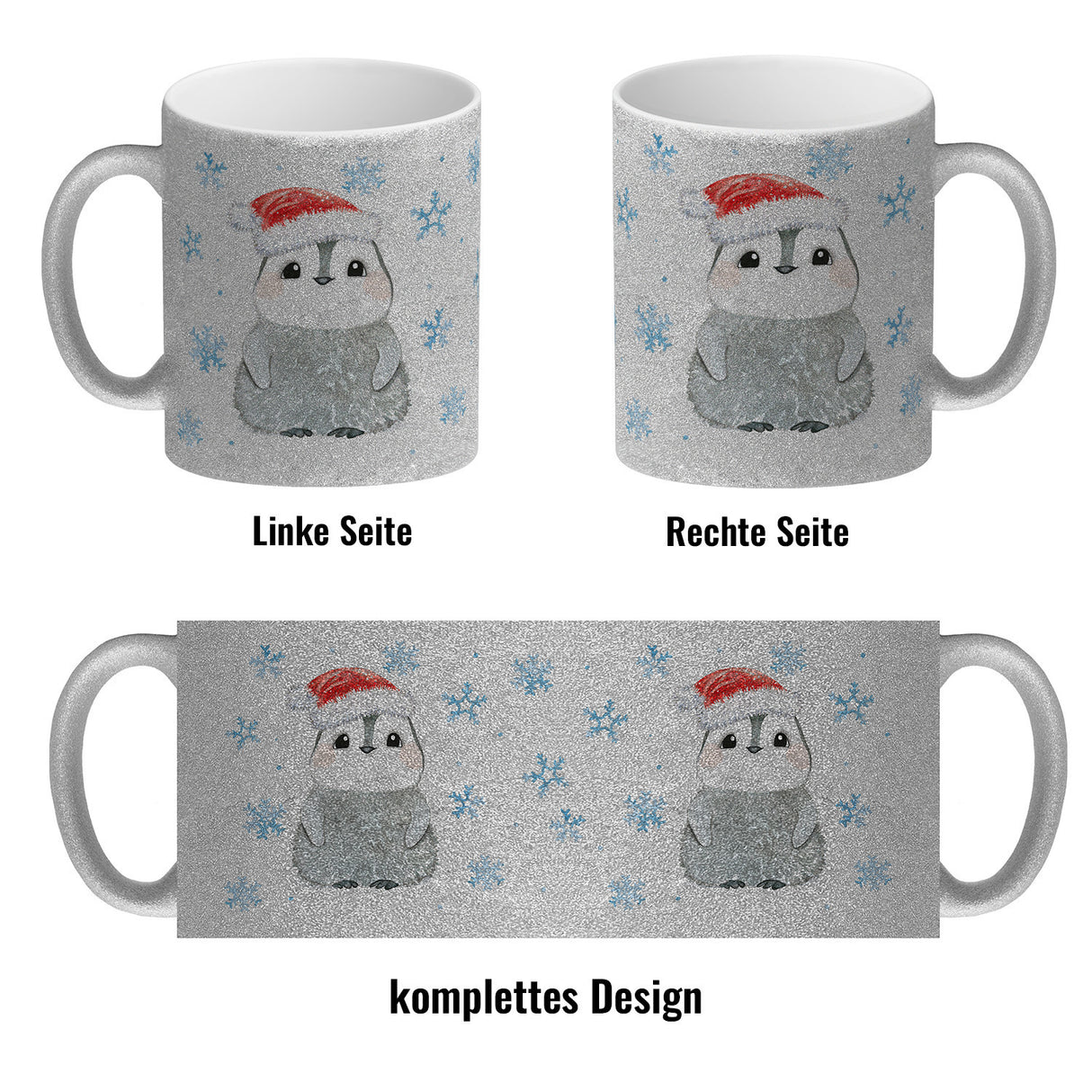 Pinguin mit Weihnachtsmütze Kaffeebecher