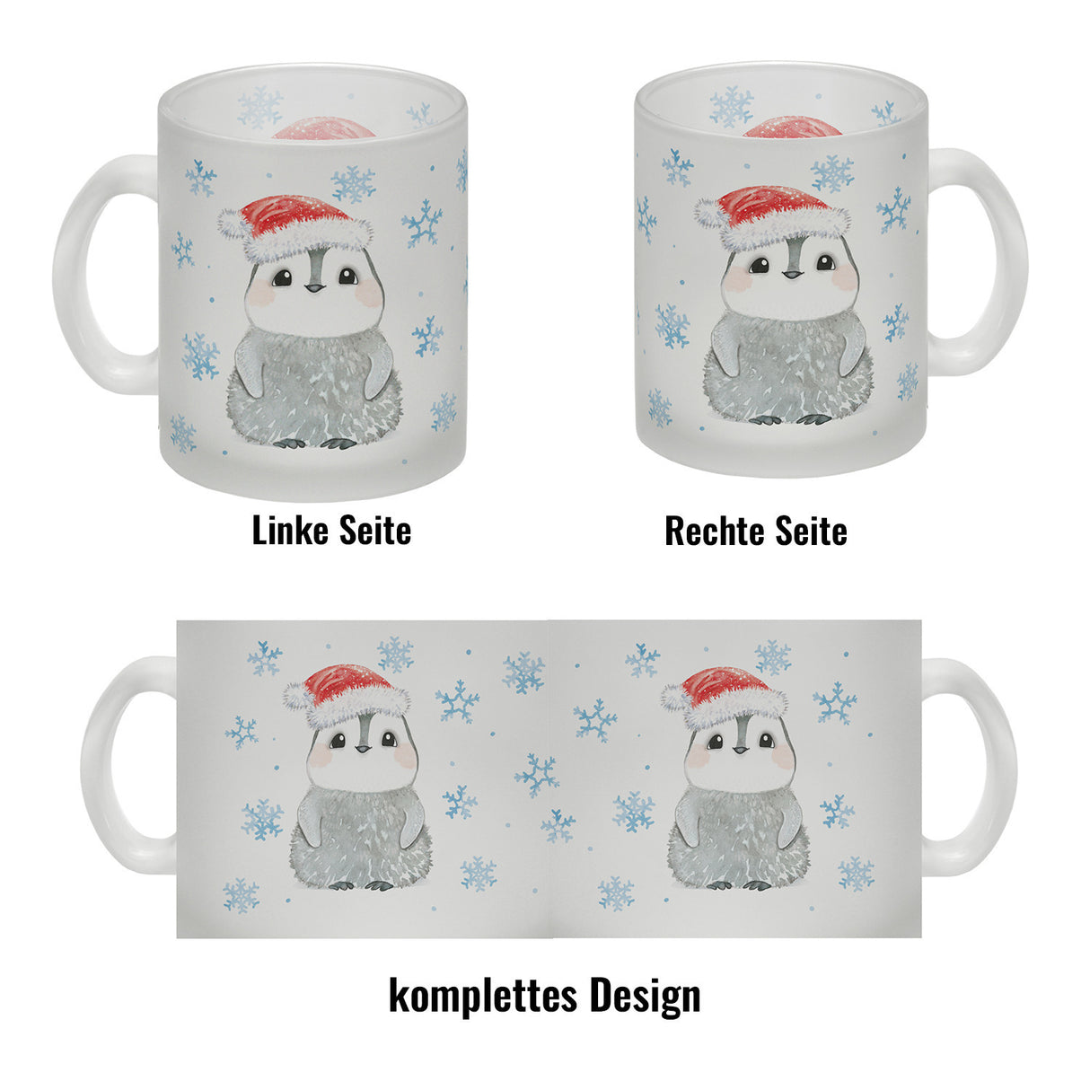 Pinguin mit Weihnachtsmütze Kaffeebecher