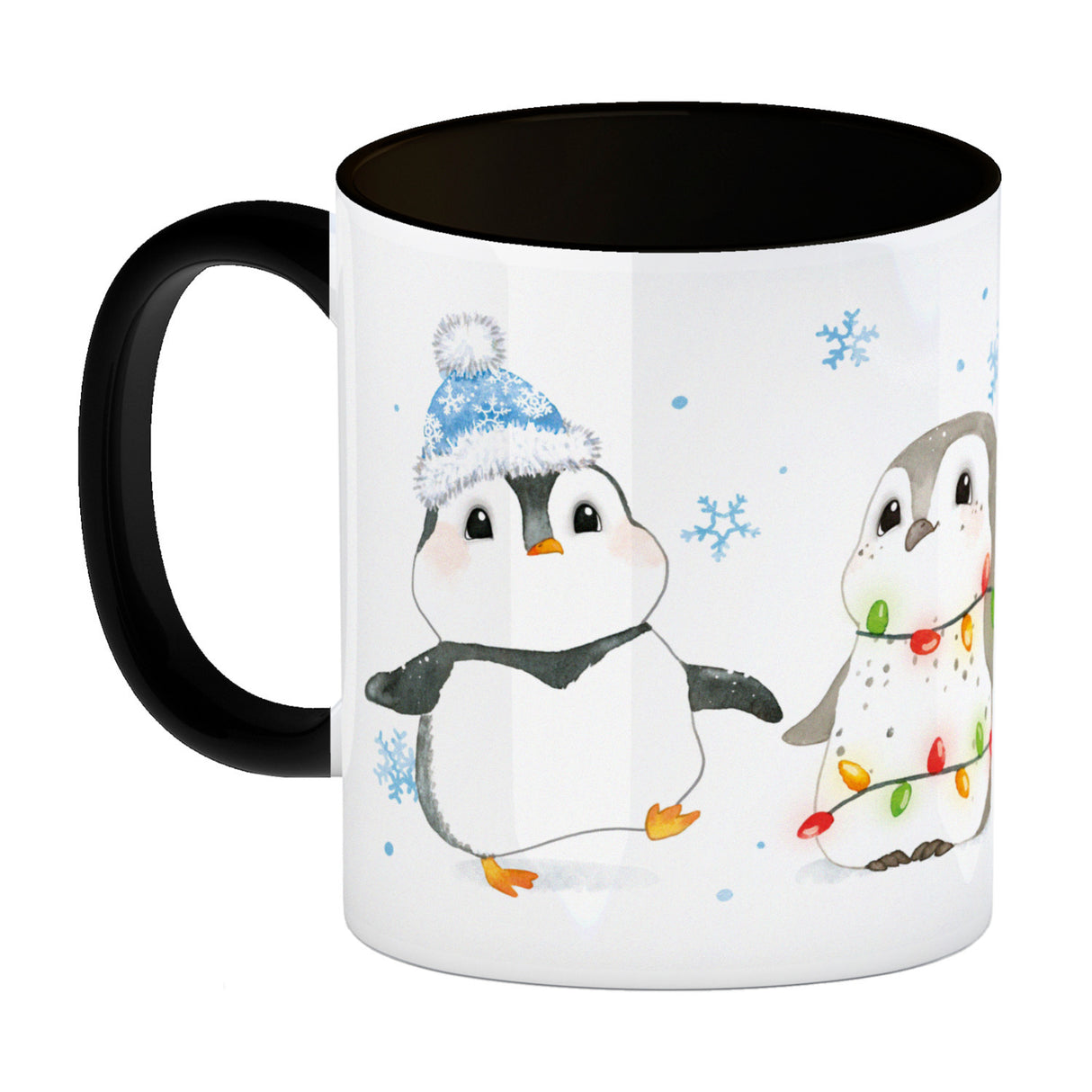 Pinguin Familie in Weihnachtsstimmung Kaffeebecher