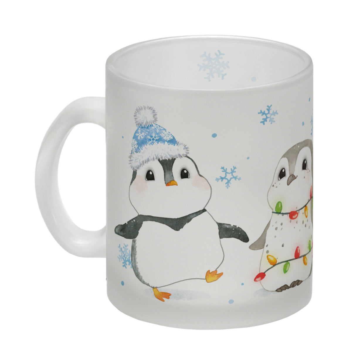 Pinguin Familie in Weihnachtsstimmung Kaffeebecher