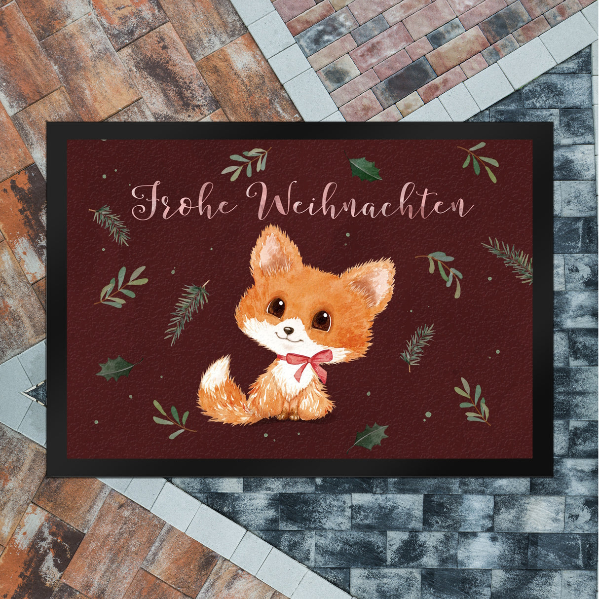 Baby Fuchs Fußmatte in 35x50 cm mit Spruch Willkommen