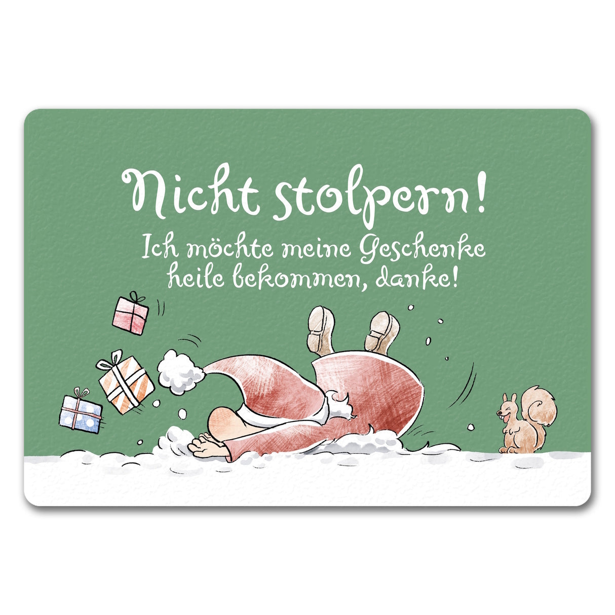 Nicht stolpern Fußmatte in 35x50 cm mit Weihnachtswichtel