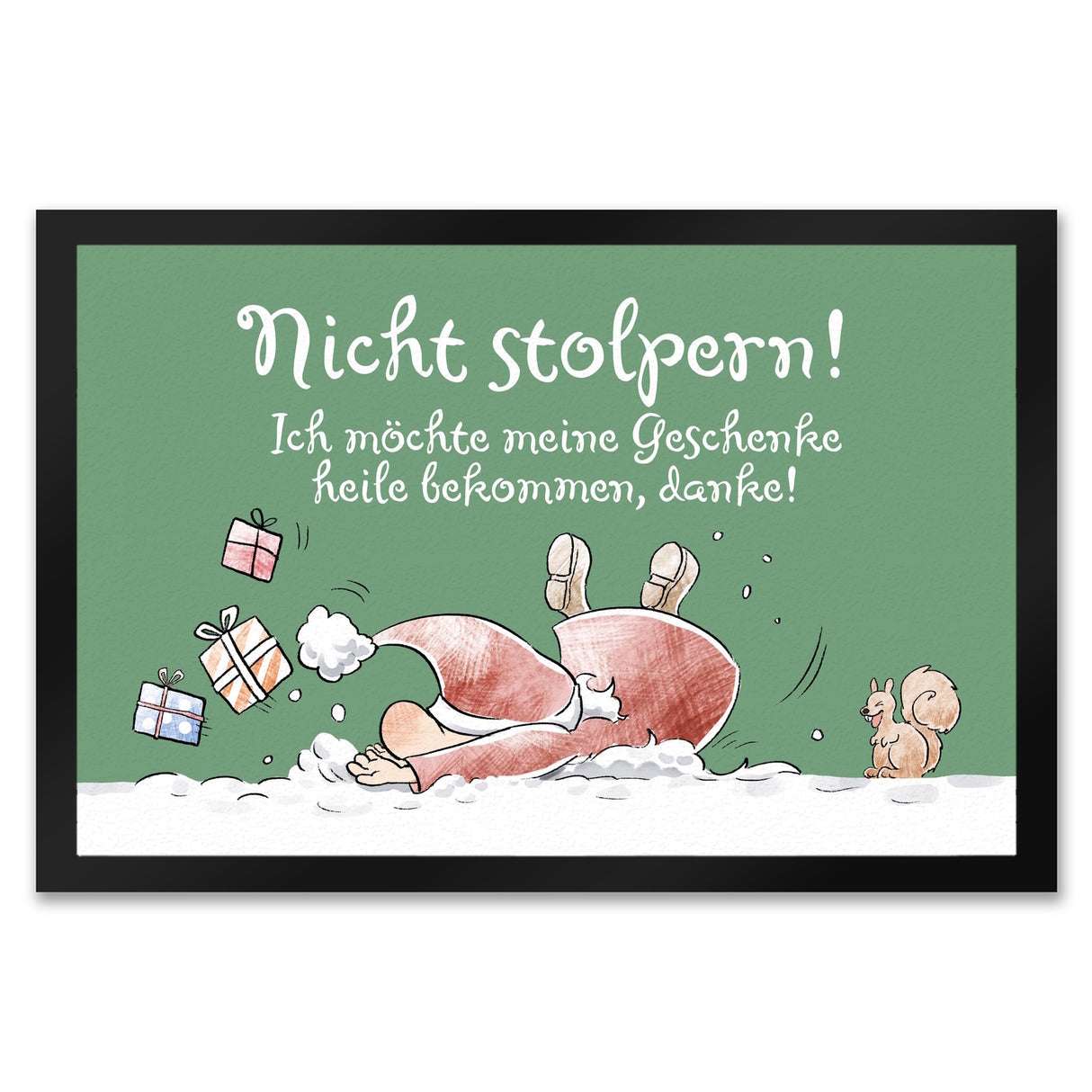 Nicht stolpern Fußmatte in 35x50 cm mit Weihnachtswichtel
