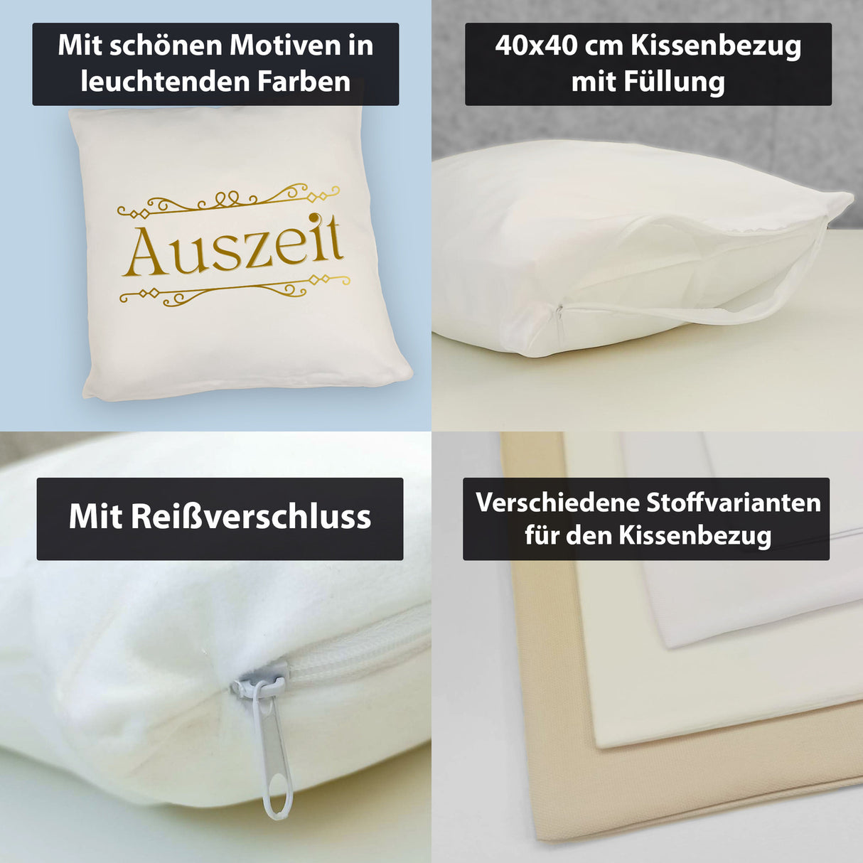Auszeit Kissen mit Blumenornament für Eltern zum Geburtstag