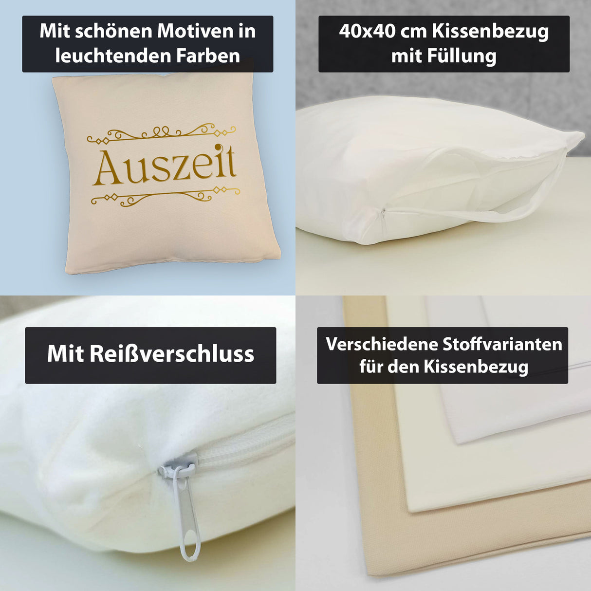 Auszeit Kissen mit Blumenornament für Eltern zum Geburtstag