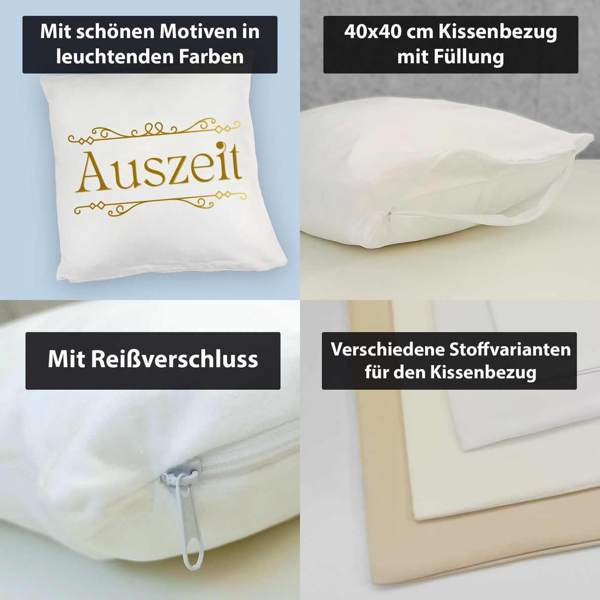 Auszeit Kissen mit Blumenornament für Eltern zum Geburtstag