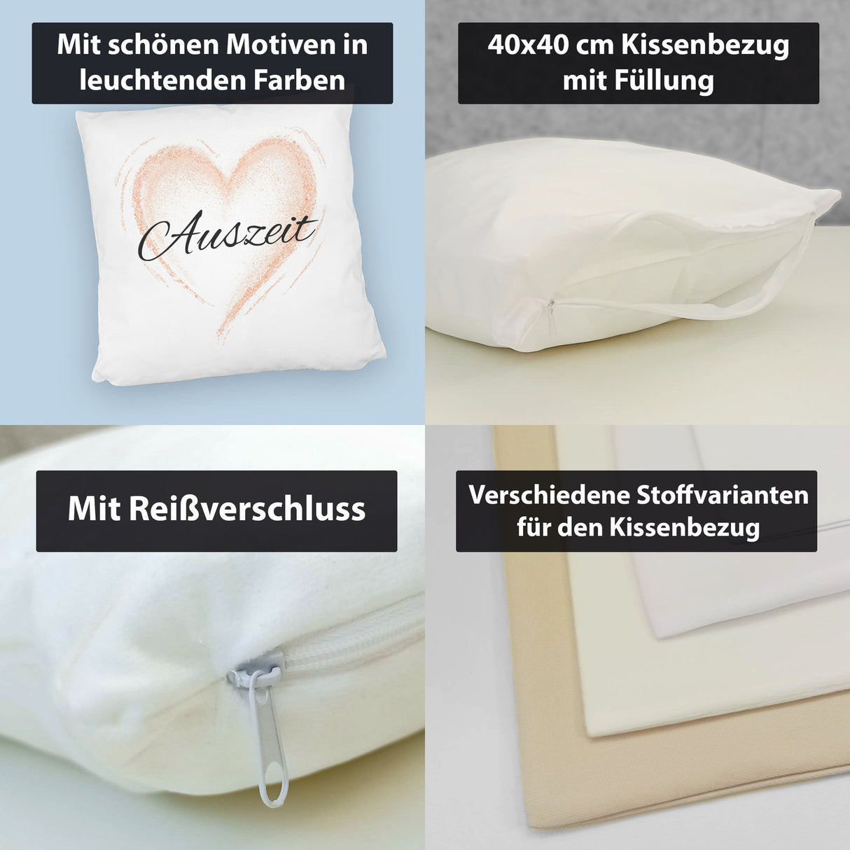 Auszeit Kissen mit Blumenornament für Eltern zum Geburtstag