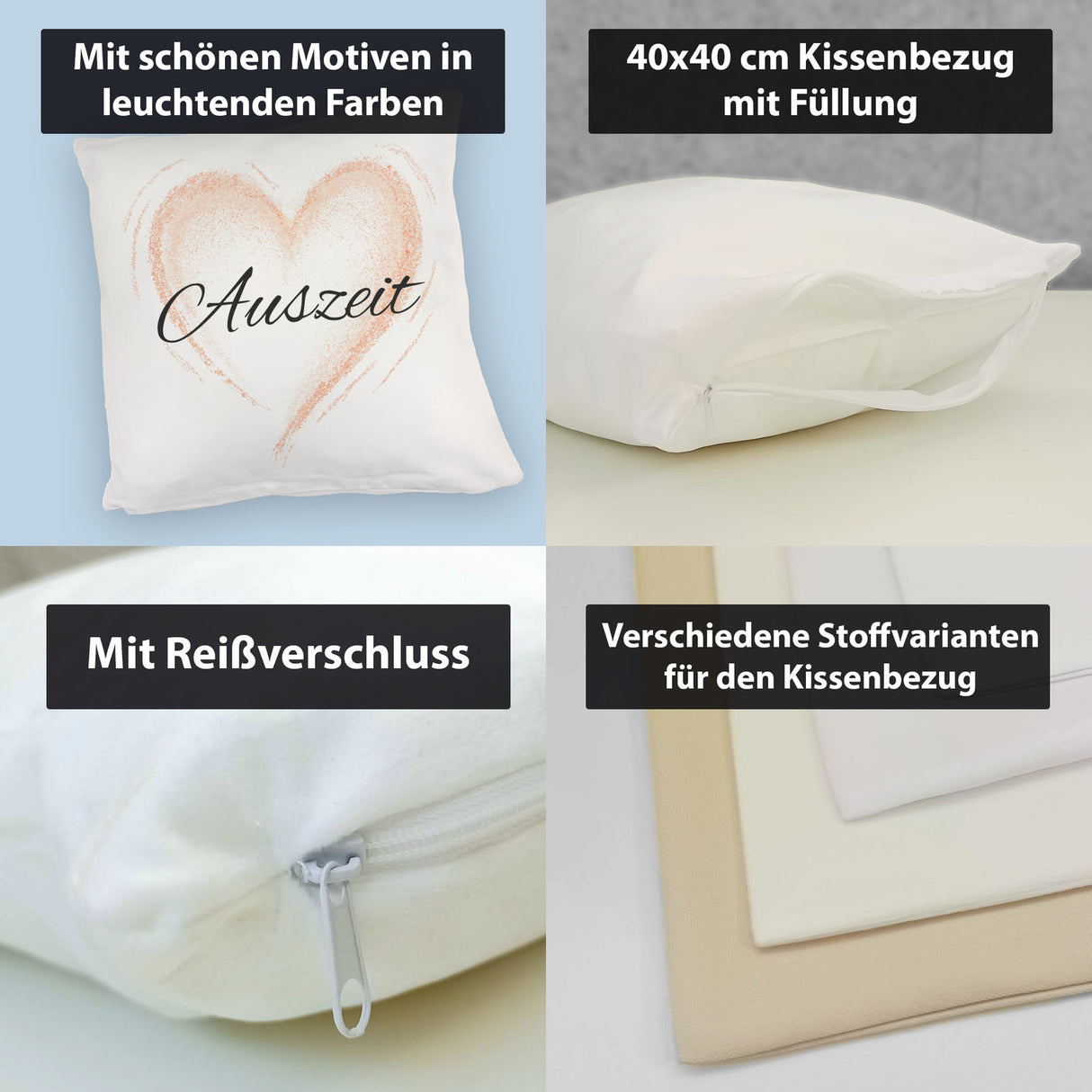 Auszeit Kissen mit Blumenornament für Eltern zum Geburtstag