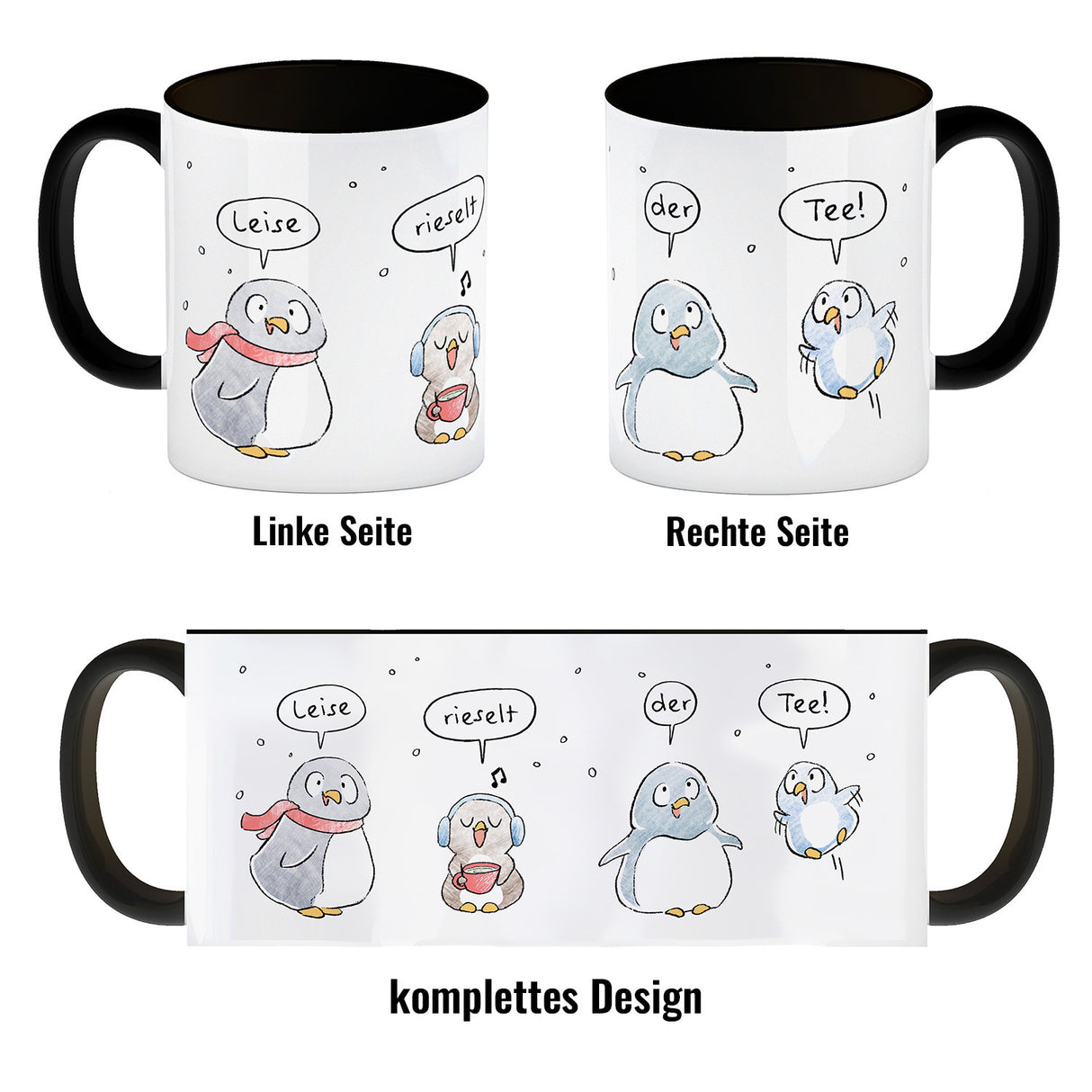 Leise rieselt der Tee Kaffeebecher mit Spruch