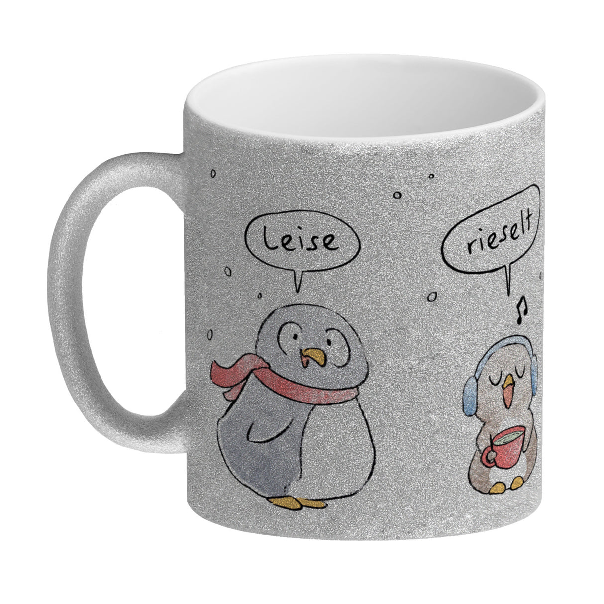 Leise rieselt der Tee Kaffeebecher mit Spruch