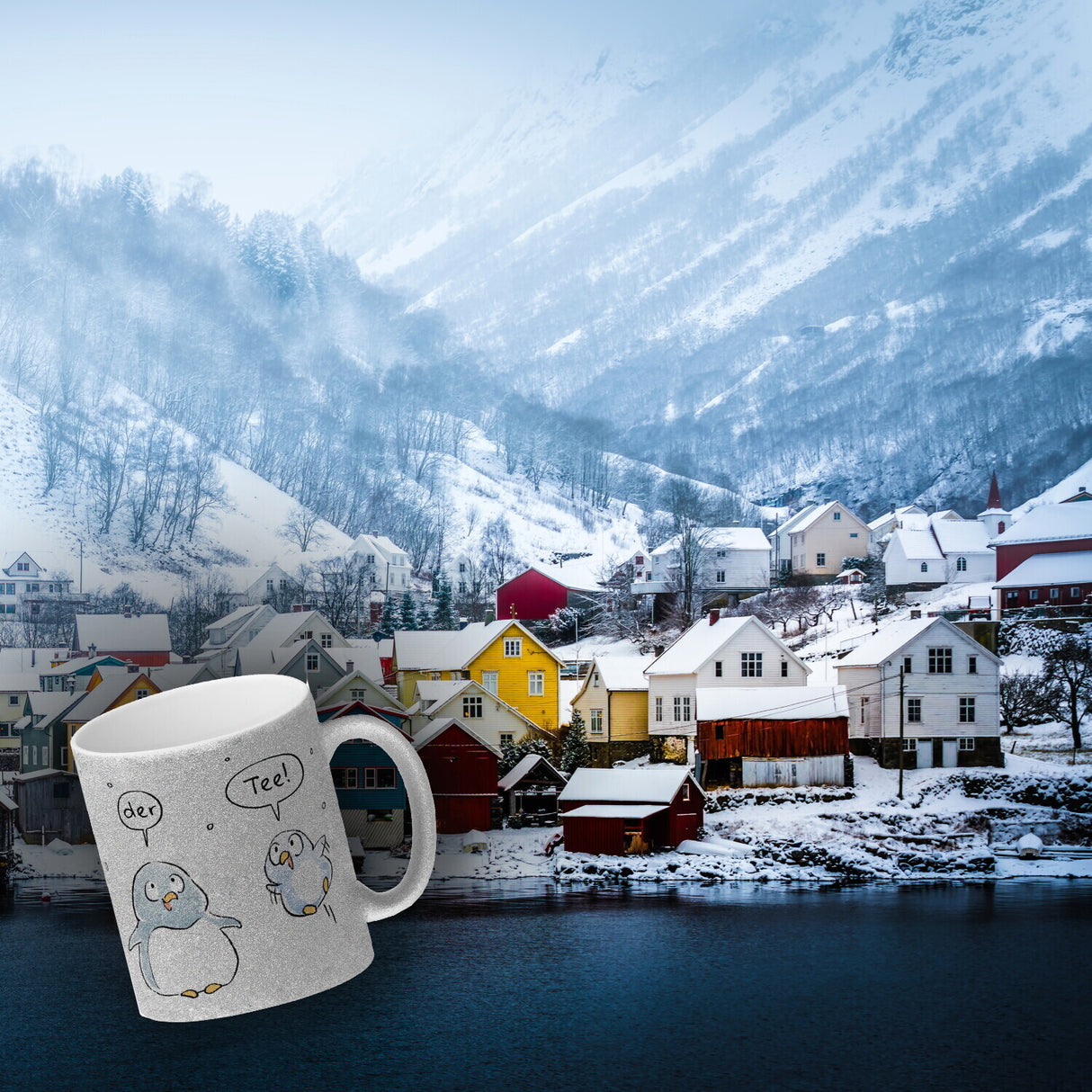 Leise rieselt der Tee Kaffeebecher mit Spruch