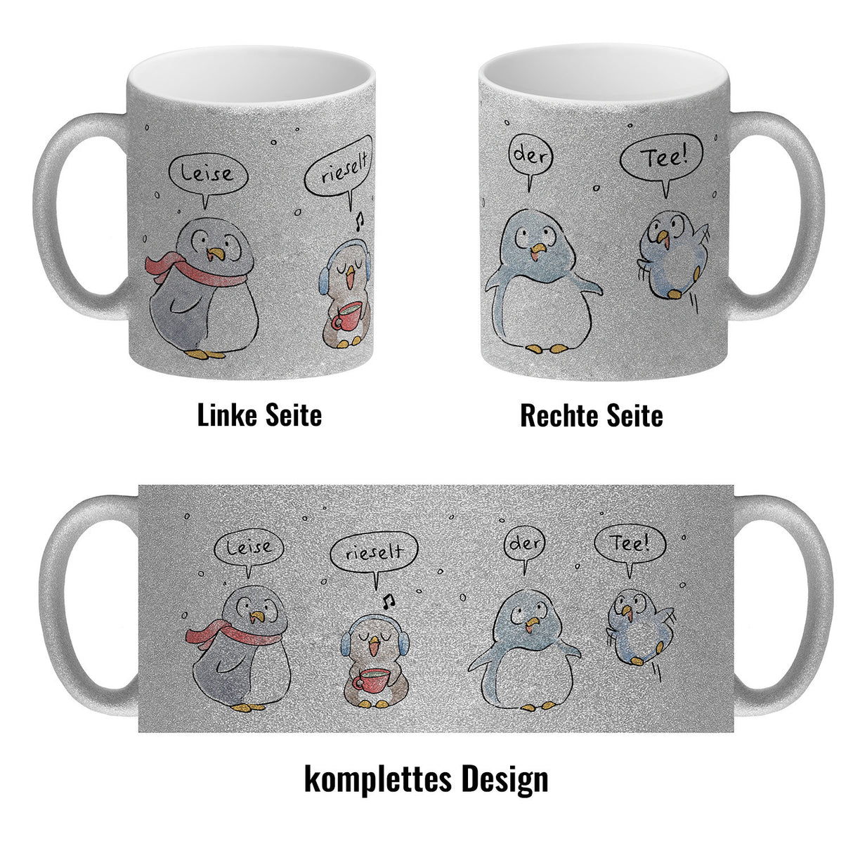 Leise rieselt der Tee Kaffeebecher mit Spruch