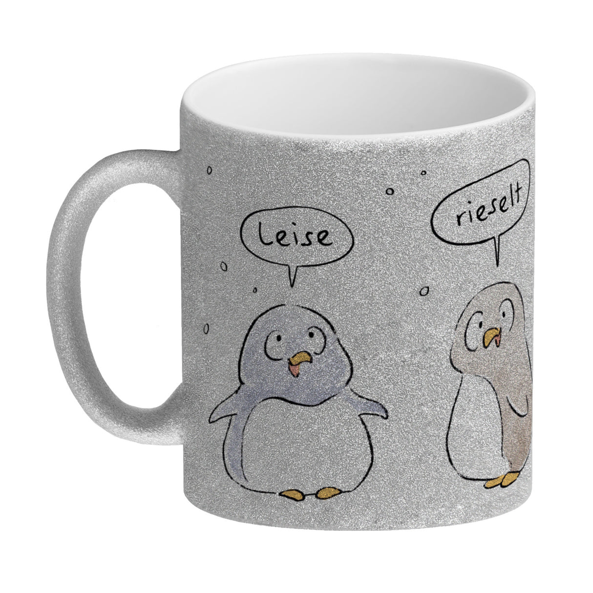 Leise rieselt der Tee Kaffeebecher mit Spruch