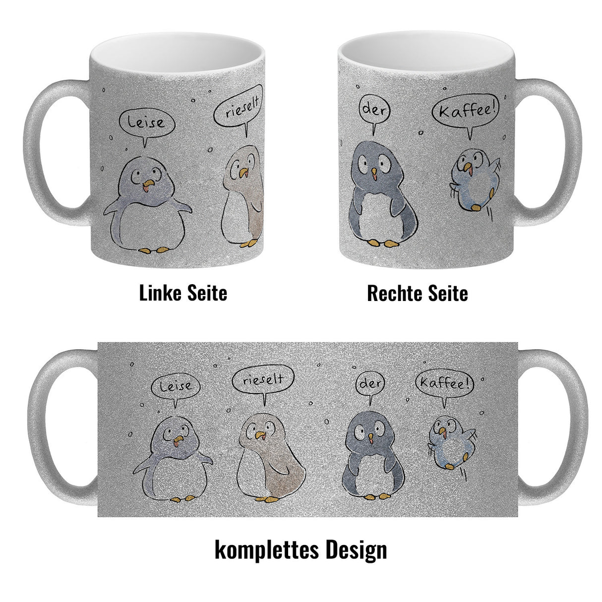 Leise rieselt der Tee Kaffeebecher mit Spruch