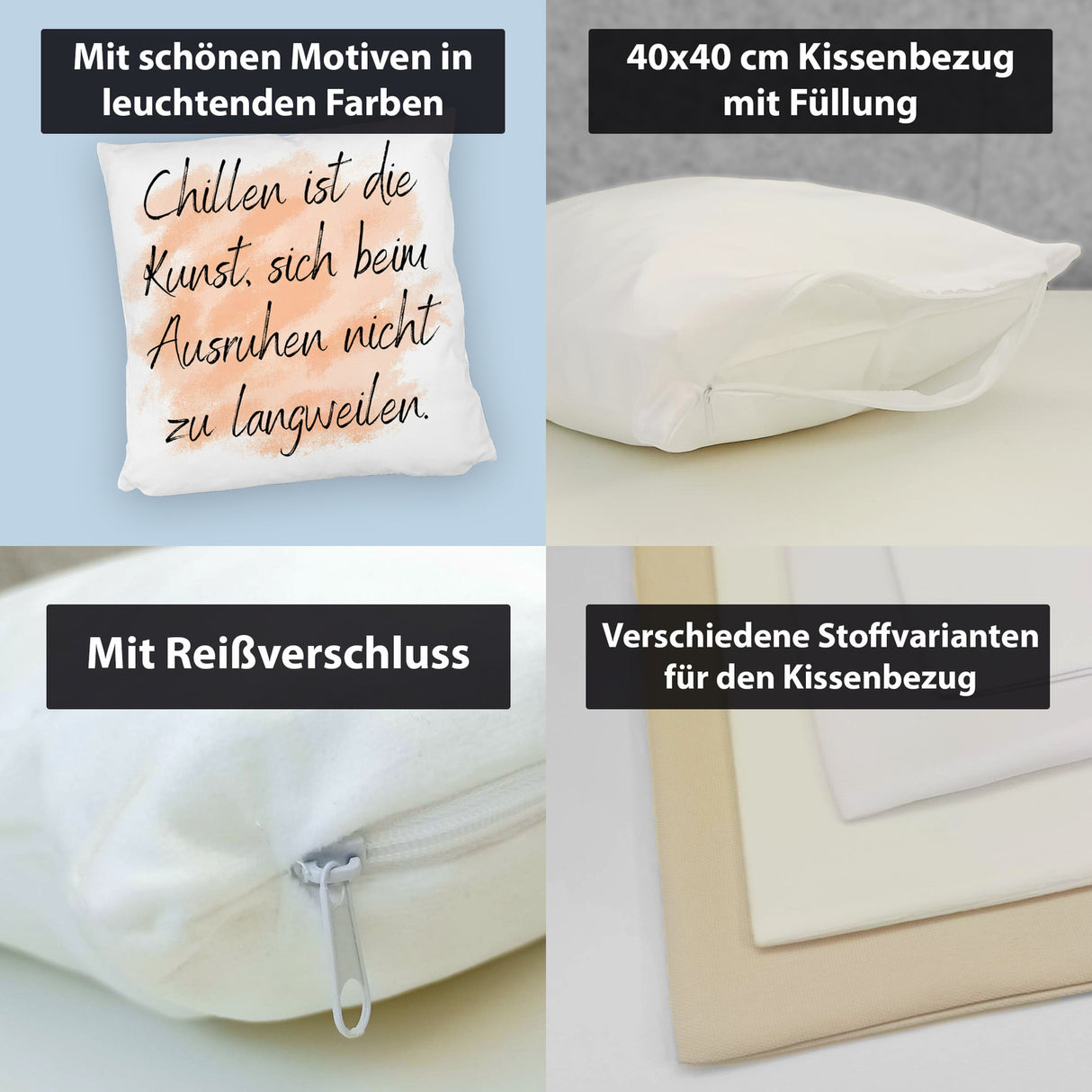 Chillen Kissen mit Spruch