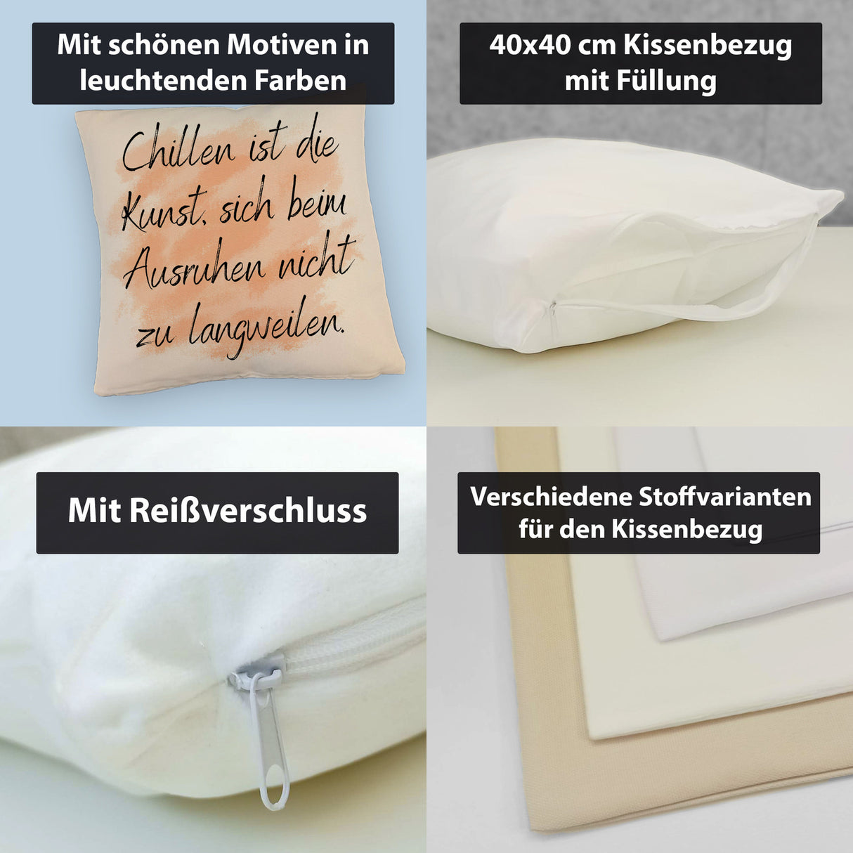 Chillen Kissen mit Spruch