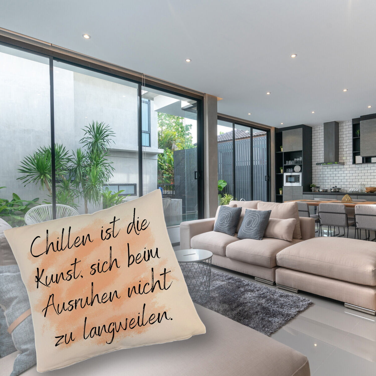 Chillen Kissen mit Spruch
