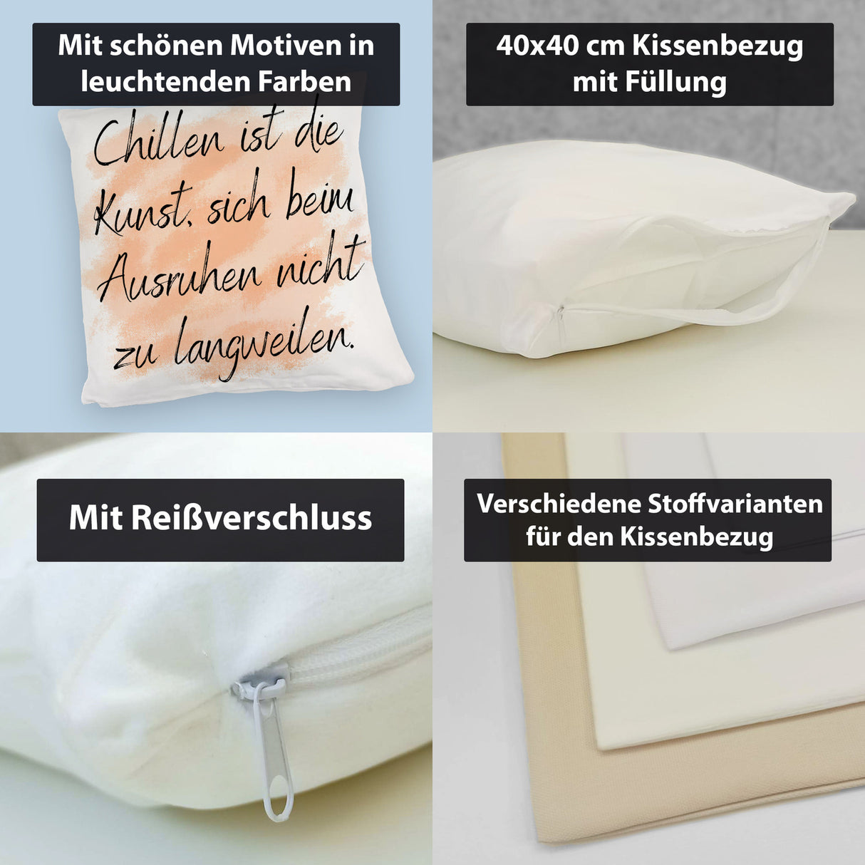 Chillen Kissen mit Spruch