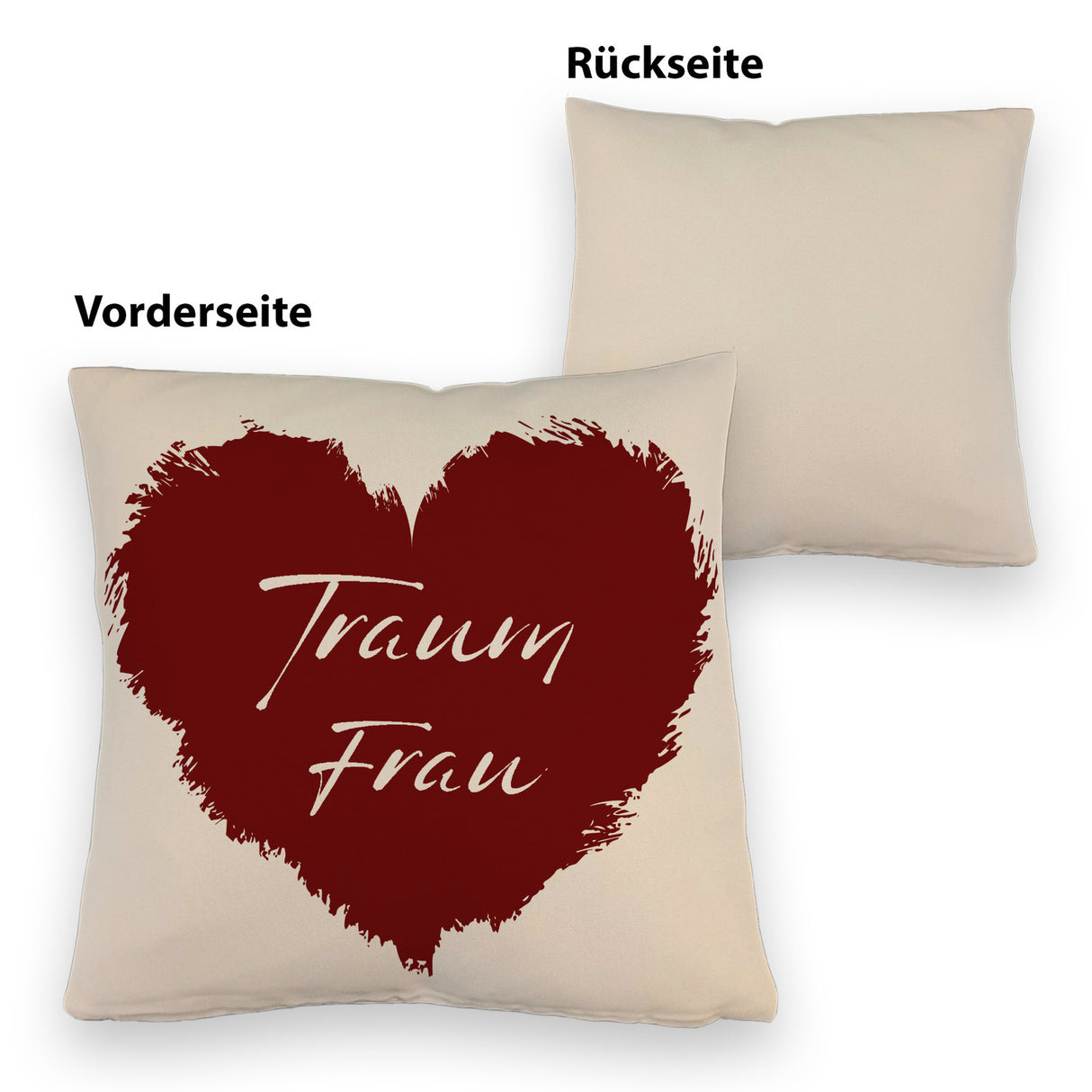 Traumfrau Kissen mit rotem Herz