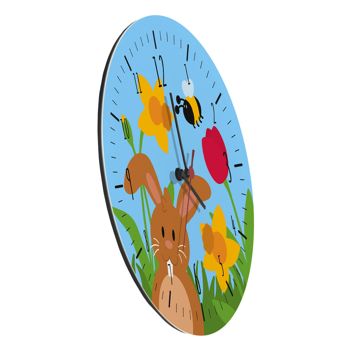 Frühling und Hasen Wanduhr zu Ostern