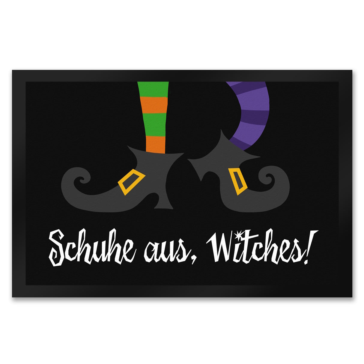 Hexen Halloween Fußmatte mit Spruch - Schuhe aus, Witches!