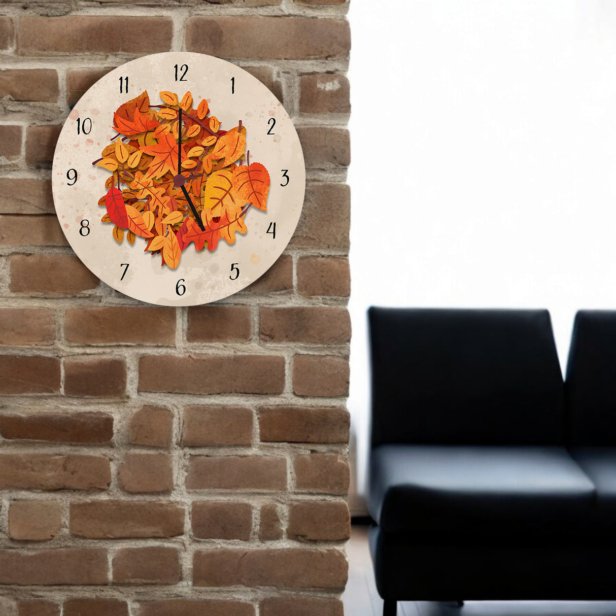 Herbstblätter Wanduhr