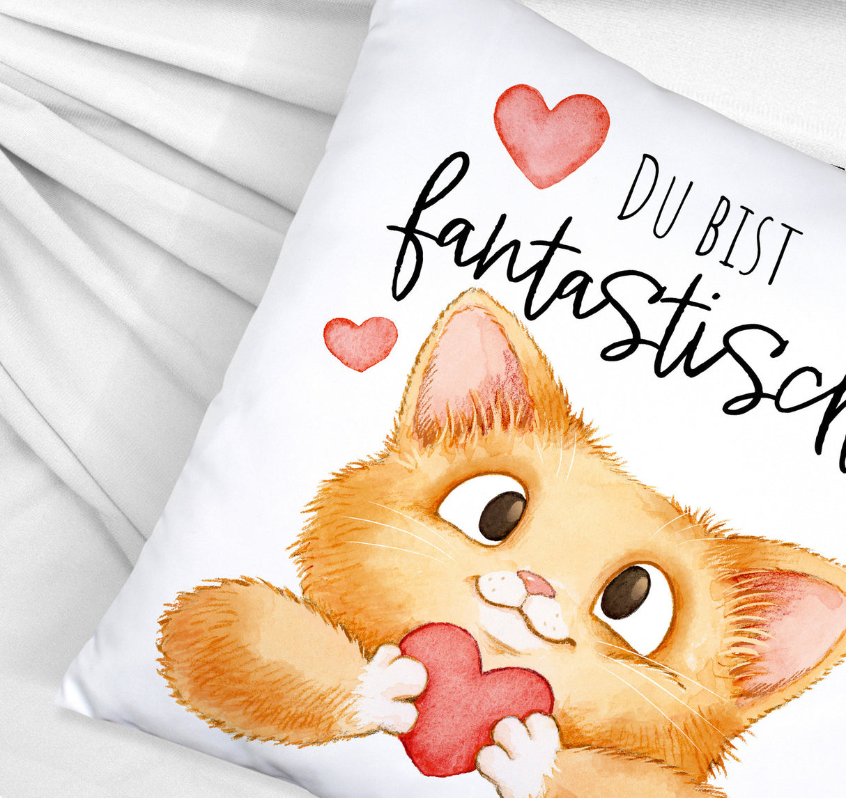 Katze Kissen mit Spruch Du bist fantastisch