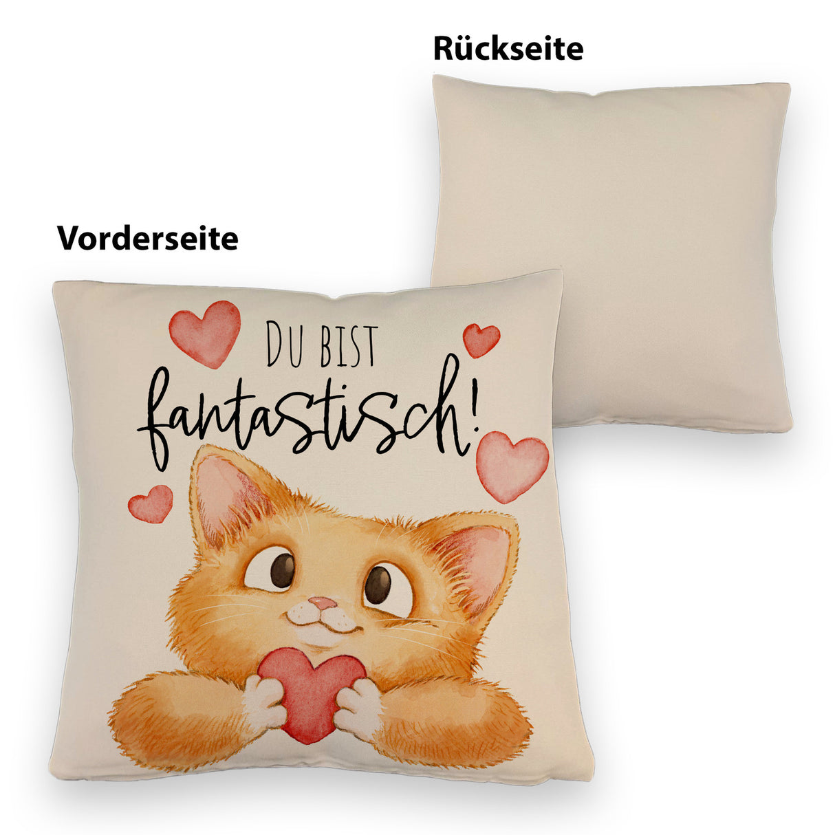 Katze Kissen mit Spruch Du bist fantastisch