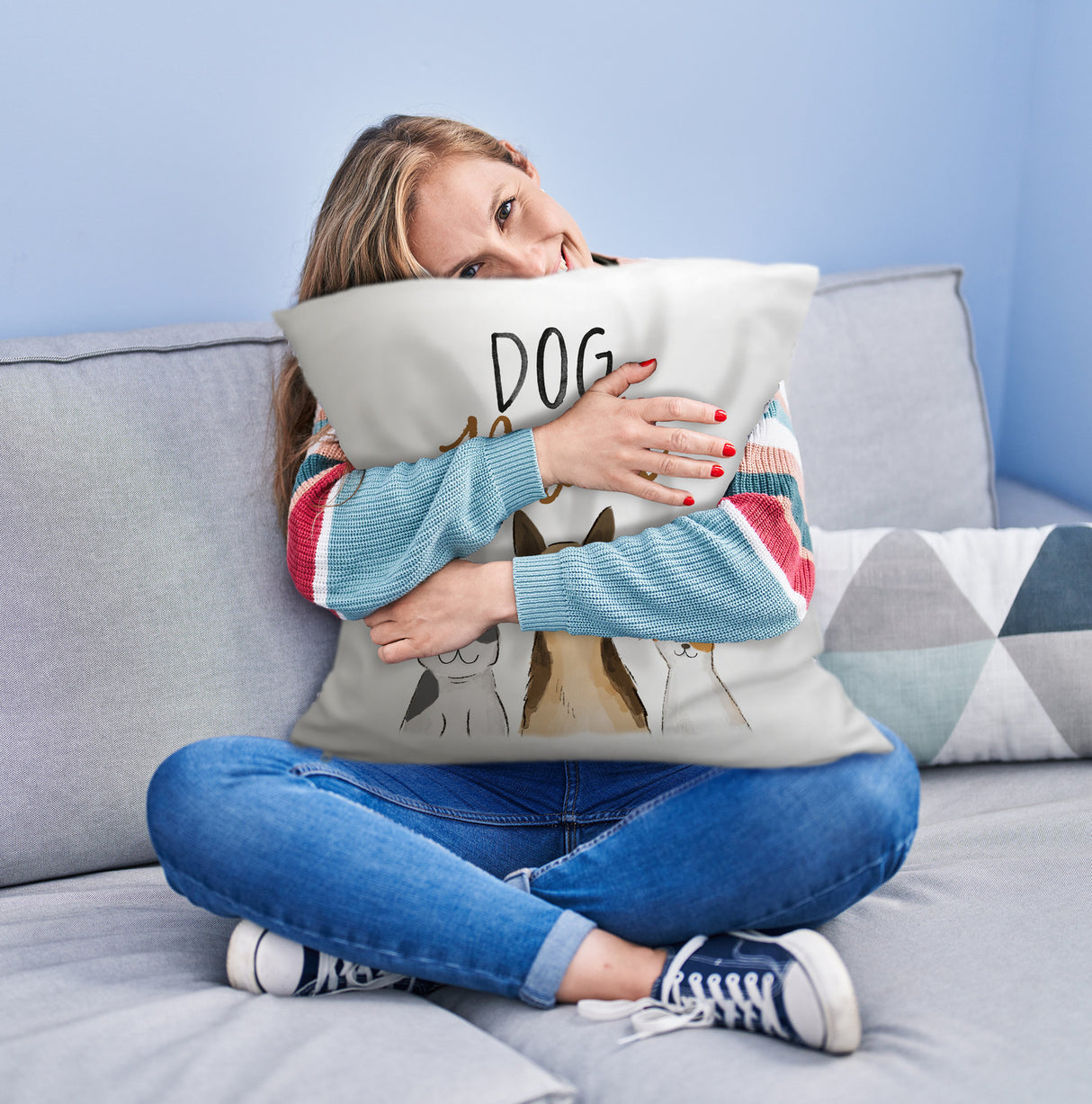 Dog Mom Kissen mit Spruch