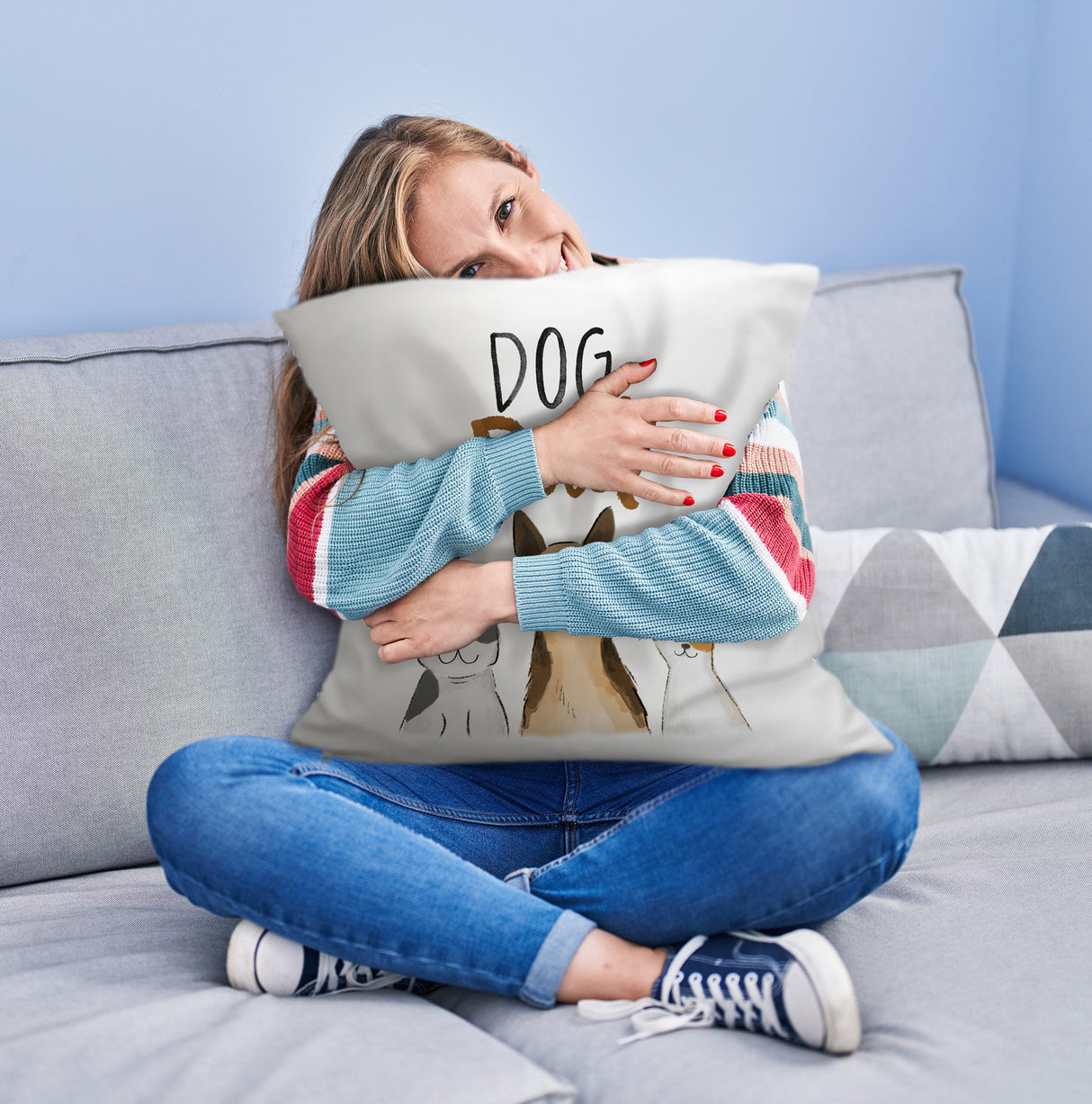 Dog Mom Kissen mit Spruch
