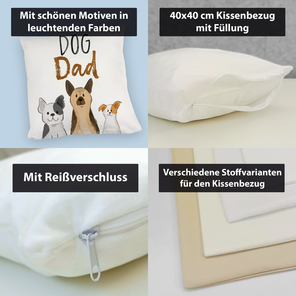 Dog Mom Kissen mit Spruch