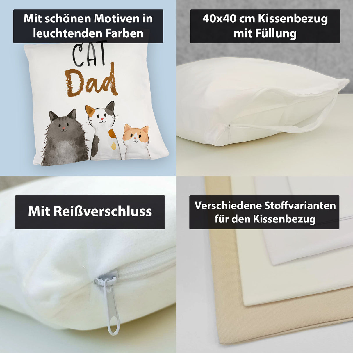 Cat Mom Kissen mit Spruch
