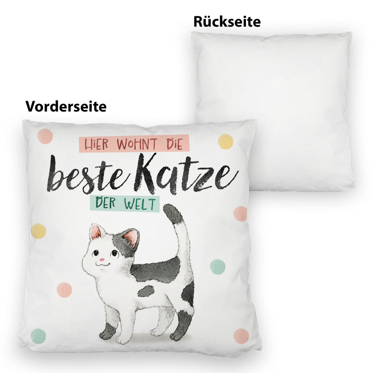 Beste Katze der Welt Kissen mit oranger Katze Katze und Spruch
